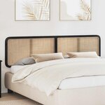 vidaXL Tête de lit avec tête de lit Noir 200 x 55 x 3 cm Rotin