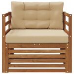 vidaXL Canapé d’extérieur Bois d'acacia massif et polyester