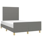 vidaXL Cadre de lit avec tête de lit gris foncé 120x190 cm tissu