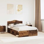 vidaXL Cadre de lit Bois ancien 120 x 190 cm Pin massif