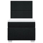 vidaXL Sommier à lattes de lit avec matelas Noir 100x200 cm Tissu