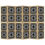 vidaXL Cloison de séparation 6 panneaux marron noir paulownia massif