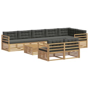 vidaXL Ensemble de canapés d'extérieur 9 Pièces Blanc et anthracite