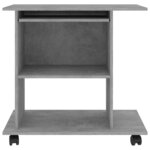 Bureau table poste de travail meuble d'ordinateur informatique étude d'ordinateur 80 x 50 x 75 cm bois d'ingénierie gris 02_0023733