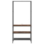 vidaXL Portant à vêtements avec étagères Chêne fumé 77 x 30 x 171 cm
