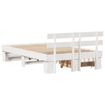 vidaXL Lit blanc avec tiroirs - 135x190 cm en pin massif