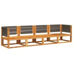vidaXL Ensemble de canapés de jardin 4 pièces avec coussins en bois d'acacia et corde
