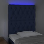vidaXL Tête de lit à LED Bleu 80x7x118/128 cm Tissu