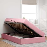 vidaXL Lit avec rangement et matelas Rose 120 x 200 cm Velours