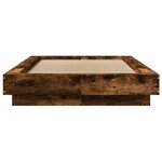 vidaXL Cadre de lit et lumières LED sans matelas chêne fumé 75x190 cm