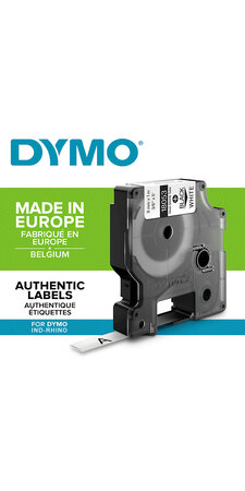 DYMO Rhino - Etiquettes Industrielles Gaine Thermorétractable  9mm x 1.5m  Noir sur Blanc