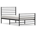 vidaXL Cadre de lit métal sans matelas avec pied de lit noir 80x200 cm