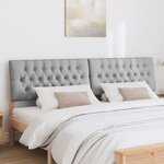 vidaXL Tête de lit capitonnée Gris clair 200 cm Pin massif