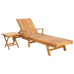 vidaXL Transat avec Table 2 Pièces Marron 40 x 40 x 40 cm