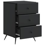 vidaXL Cabinet de chevet Noir 43 x 41 x 66 5 cm Bois d'ingénierie