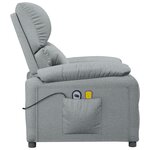 vidaXL Fauteuil de massage inclinable Gris clair Tissu