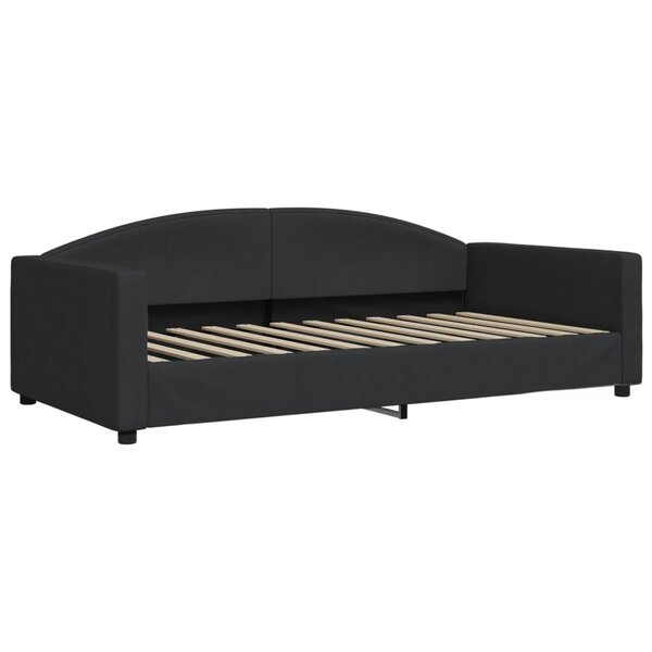 vidaXL Lit de repos sans matelas noir 100x200 cm tissu