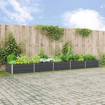 vidaXL Jardinière Anthracite 195 x 100 x 45 cm Acier galvanisé