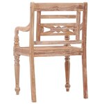 vidaXL Chaises Batavia lot de 8 blanc bois de teck solide délavé