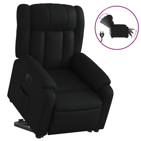 vidaXL Fauteuil inclinable électrique noir similicuir