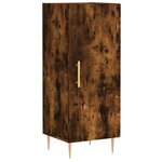vidaXL Buffet haut Chêne fumé 34 5x34x180 cm Bois d'ingénierie