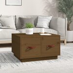 vidaXL Table basse Marron miel 60x53x35 cm Bois massif de pin
