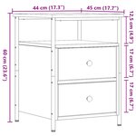 vidaXL Table de chevet vieux bois 44x45x60 cm bois d'ingénierie