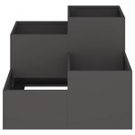 vidaXL Cache-pot de jardin Noir 80 x 80 x 60 cm Acier