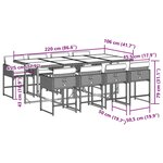 vidaXL Ensemble à manger de jardin 9Pièces coussins noir résine tressée