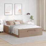 vidaXL Cadre de lit avec matelas avec matelas 2 Pièces Tan PVC