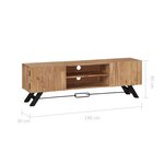 vidaXL Meuble TV 140 x 30 x 45 cm Bois d'acacia massif