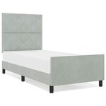 vidaXL Cadre de lit avec tête de lit Gris clair 90 x 200 cm Velours