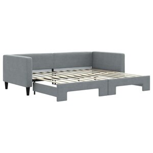 vidaXL Lit de jour avec gigogne sans matelas gris clair 90x200 cm