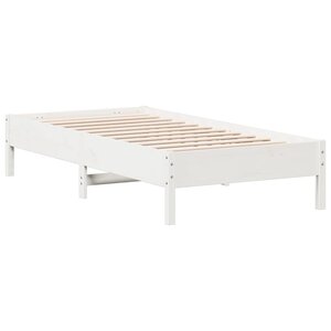 vidaXL Cadre de lit sans matelas blanc 75x190 cm bois de pin massif