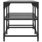 vidaXL Table basse avec dessus en verre noir 78 5x40x45 cm acier