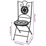 vidaXL Chaises pliables de bistro 2 Pièces Céramique Noir et blanc