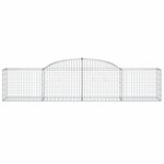 vidaXL Paniers à gabions arqués 15 Pièces 300x50x60/80 cm fer galvanisé