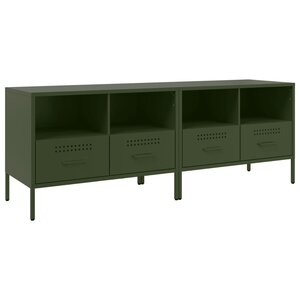 vidaXL Meubles TV 2 Pièces vert olive 68x39x50 5 cm acier laminé à froid