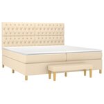 vidaXL Sommier à lattes de lit avec matelas Crème 200x200 cm Tissu