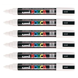 Marqueur pointe conique moyenne pc5m 1 8 - 2 5mm blanc x 12 POSCA
