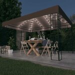 vidaXL Tonnelle avec guirlande lumineuse à LED 4x3 m Taupe
