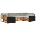 vidaXL Ensemble de canapés d'extérieur 6 pc Naturel et gris clair