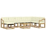vidaXL Ensemble de canapés d'extérieur 9 pc Blanc et crème