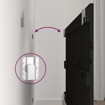 vidaXL Tête de lit murale Noir 108x3x60 cm Bois massif de pin