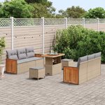 vidaXL Ensemble de canapé de jardin 9 Pièces beige et gris clair