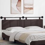 vidaXL Tête de lit suspendue Marron foncé Tissu