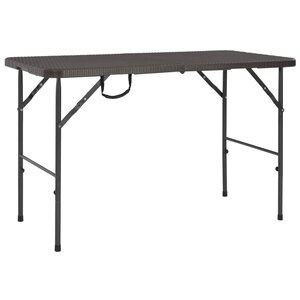 vidaXL Table de jardin pliante Marron 120x60x74cm PEHD Aspect de rotin