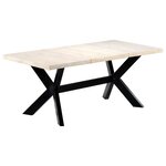 vidaXL Table à dîner Blanc 180x90x75 cm Bois de manguier massif