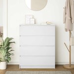 vidaXL Buffet blanc 80x35x99 cm bois d’ingénierie