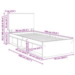 vidaXL Cadre de lit Blanc 90 x 190 cm Bois de pin massif